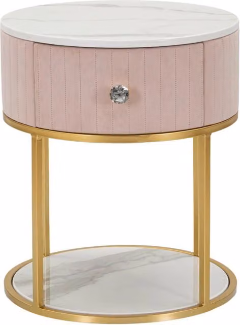 Comodino Montpellier Rosa Elegante Ø 42x48 cm