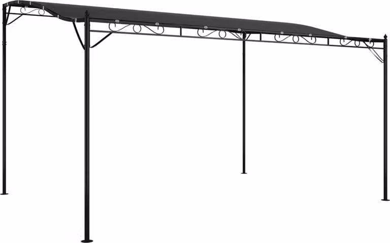 Tettoia Antracite 4x3 m 180 g/m² Tessuto e Acciaio