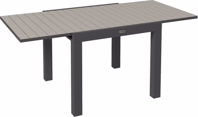 Tavolo da giardino allungabile in alluminio grigio 162 x 80 x 75 cm resistente per terrazzo ed esterno