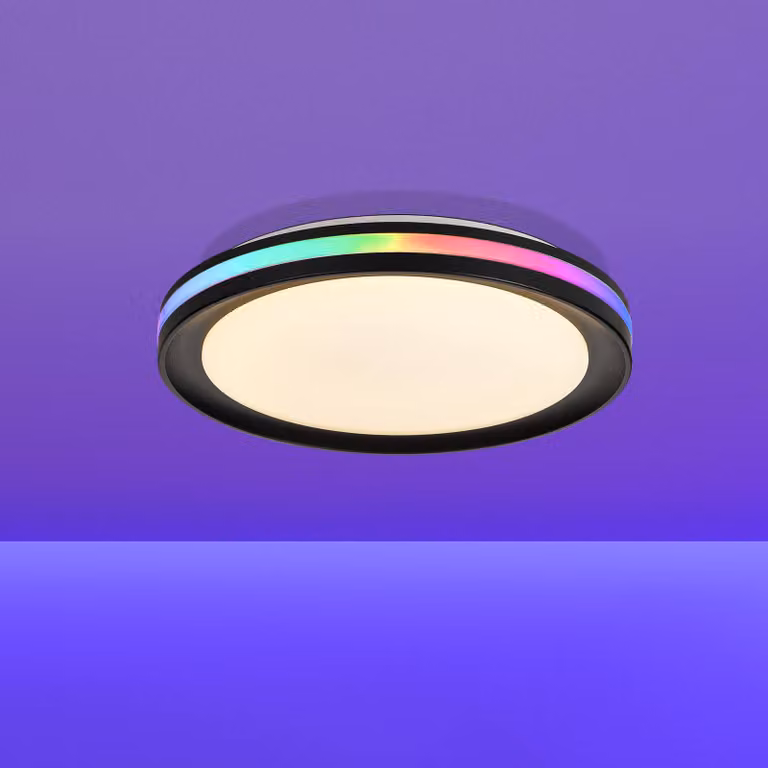Mantra Iluminación Plafoniera a LED Gamer, dimmerabile, Nero, Soggiorno / Sala da pranzo, Metallo, Plafoniera LED