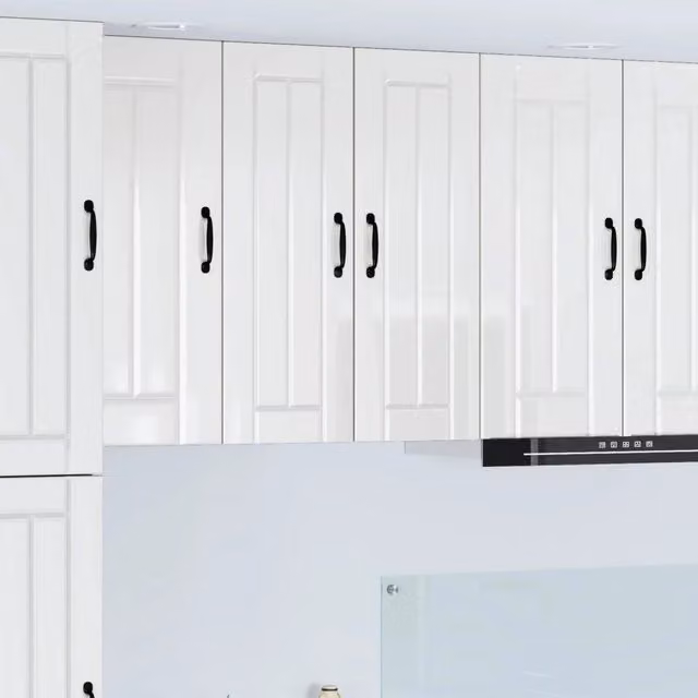 Set di 2 pensili da cucina vidaXL bianchi lucidi con ante scorrevoli, L/P/H: 30 x 31 x 80 cm