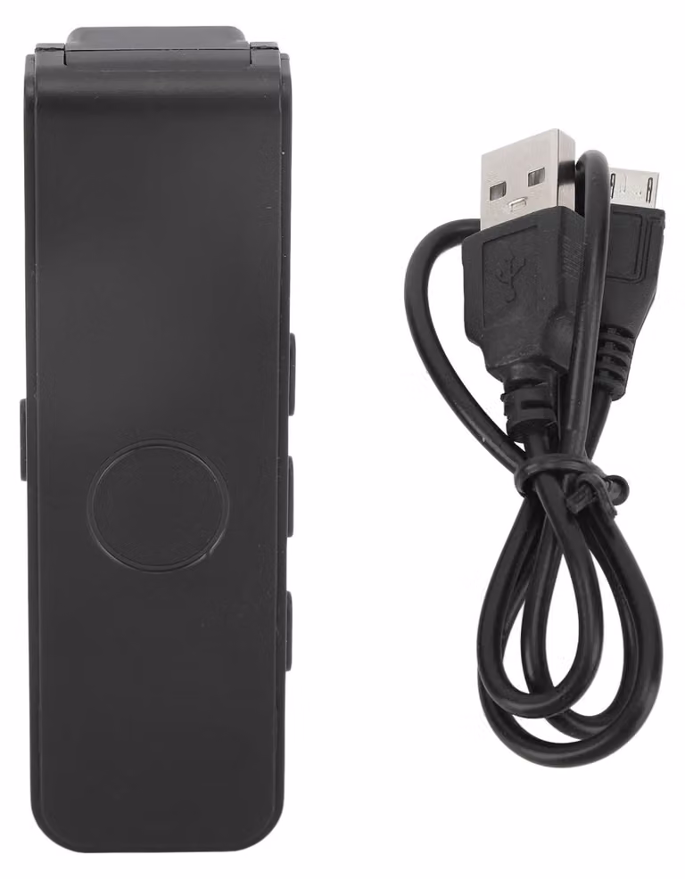 Mini videocamera da corpo, multifunzionale, HD 1080p, visione notturna a infrarossi, clip da agganciare alla schiena, portatile per riunioni e gite scolastiche
