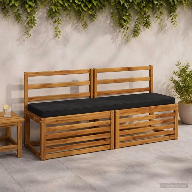 Cuscino per panchina vidaXL VUGHT nero in poliestere con rivestimento rimovibile e resistente ai raggi UV