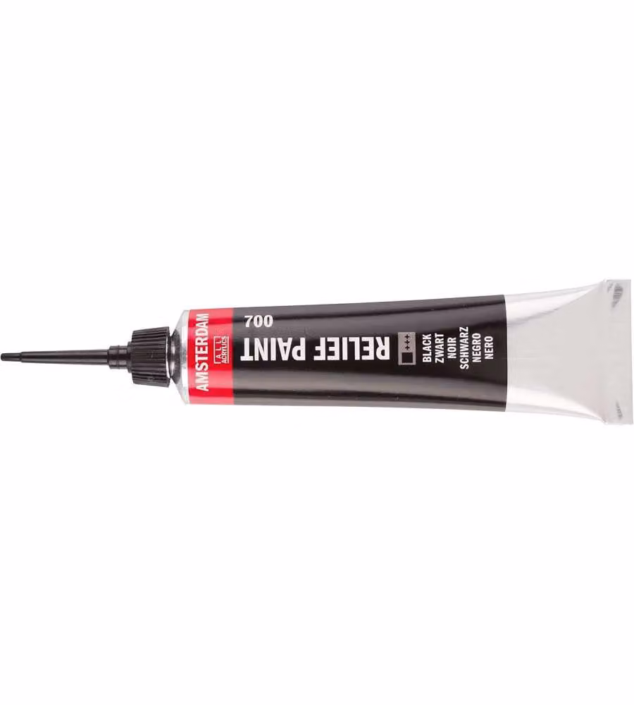 Amsterdam Pasta Acrilica Nero 20 ml - Finitura Opaca - Uso Esterno