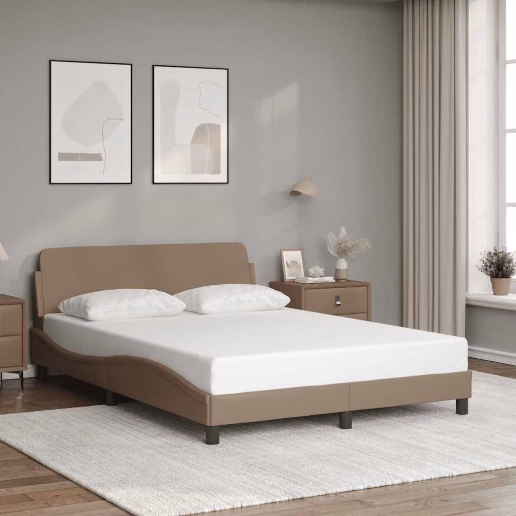 Giroletto Dover vidaXL in similpelle color cappuccino, dimensioni 140 x 190 cm