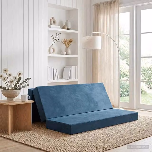 Divano Letto Pieghevole Moderno vidaXL Blu L: 180 cm, P: 67 cm, H: 45 cm – 1