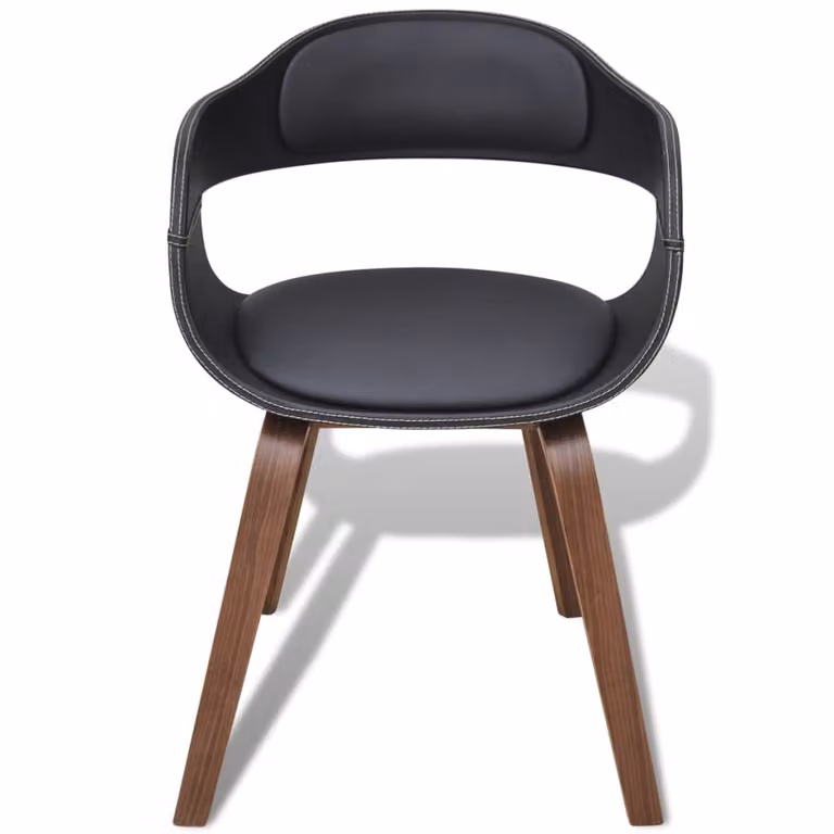 Sedie da Pranzo 4 pz Nere in Legno Piegato e Pelle finta