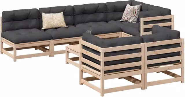 Set Divani da Giardino 8 pz in Legno Massello di Pino 3299342