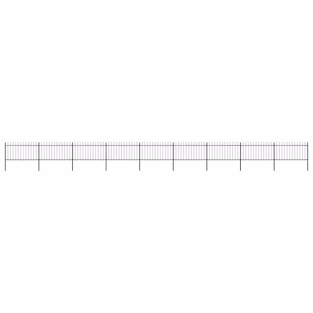 Recinzione da giardino vidaXL con punta a lancia in acciaio nero L: 1506 cm, H: 100 cm