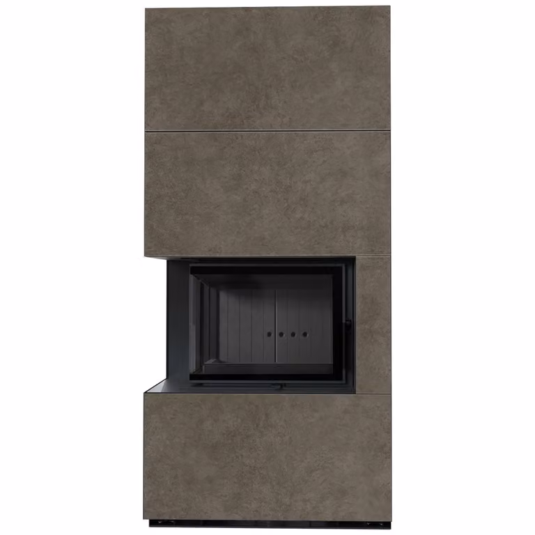 KRATKI FLOKI BOX kit camino sinistro 8 kW Ø 160 quarzo sinterizzato FOKOS PIOKRATKI MBO rivestimento nero