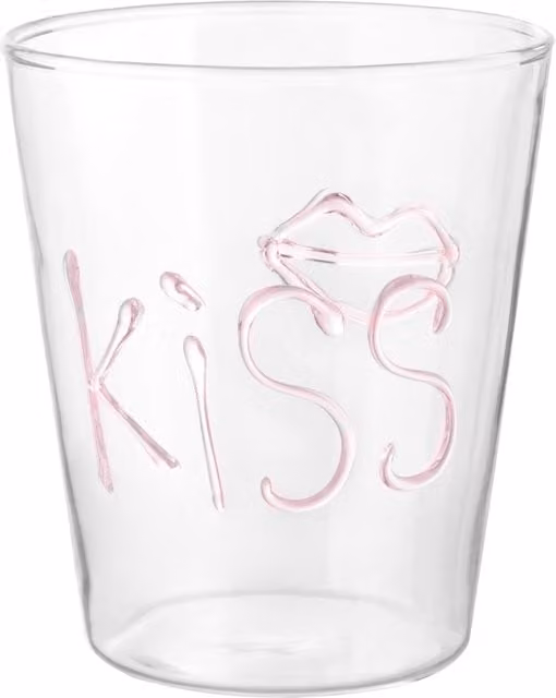 Bicchiere da acqua KASANOVA decoro Kiss in vetro borosilicato trasparente, 380 ml