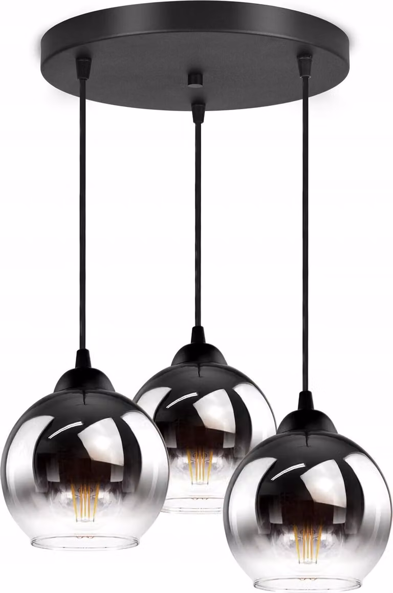FKL DESIGN Home Deco Lampada da soffitto Lampada a sospensione a sfera Rame nero trasparente