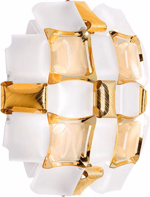 Applique Slamp Mida bianca e oro con tecnologia LED per montaggio a parete