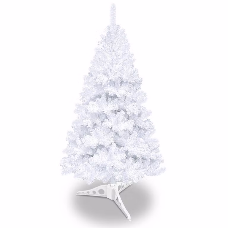 Albero di Natale artificiale Jopassy 120 cm (Ø circa 76 cm) con 220 punte e sistema di ripiegamento a montaggio rapido, ignifugo, incluso supporto, bianco