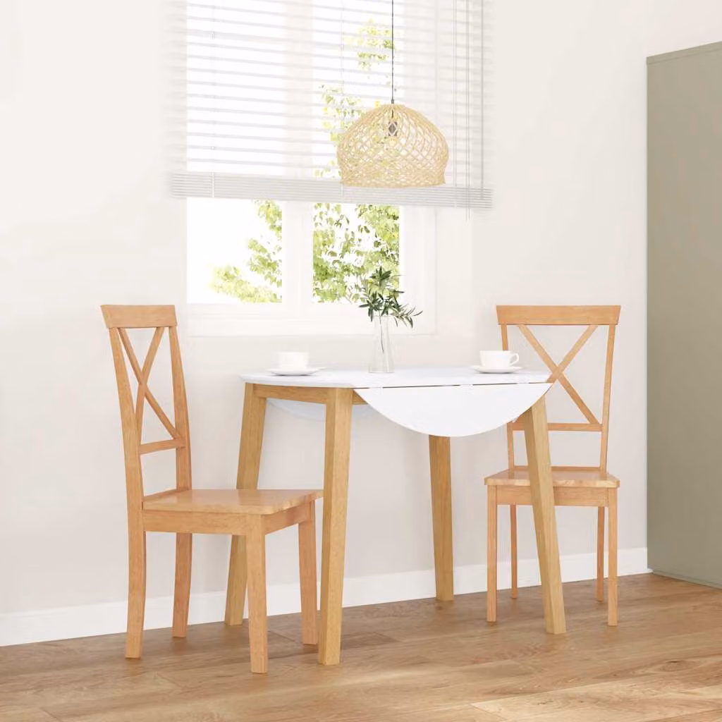 Set di 2 sedie da pranzo vidaXL in legno massello di Hevea color marrone opaco