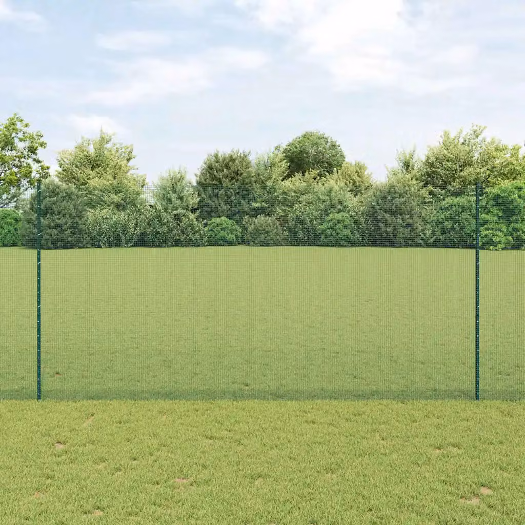 Recinzione in rete saldata con pali vidaXL Verde, Acciaio e PVC, L: 160 cm x P: 25 cm