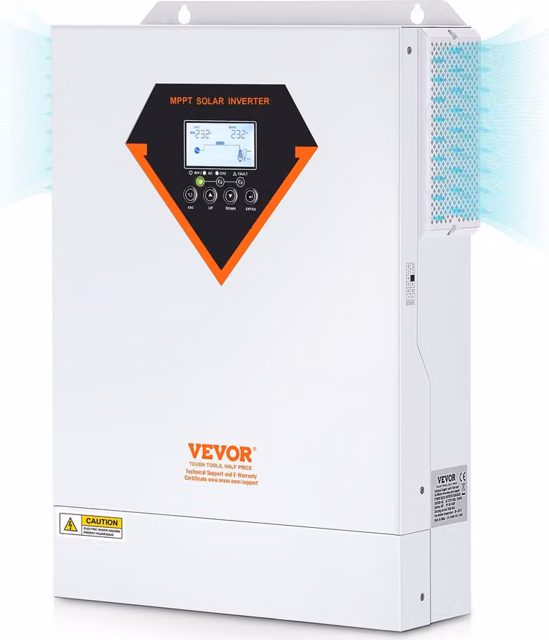 inverter solare ibrido 2 in 1 5500W Inverter solare 11000VA Onda sinusoidale pura MPPT Display LCD 3 modalità di carica (carica solare, carica di rete, carica ibrida) e 4 modalità di uscita (UTL, SOL, SBU, SUB)