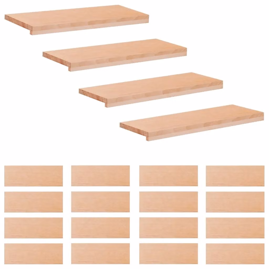 Set di 20 tappeti per scale vidaXL in legno effetto faggio, colore beige, L: 80 cm, P: 25 cm, H: 2 cm