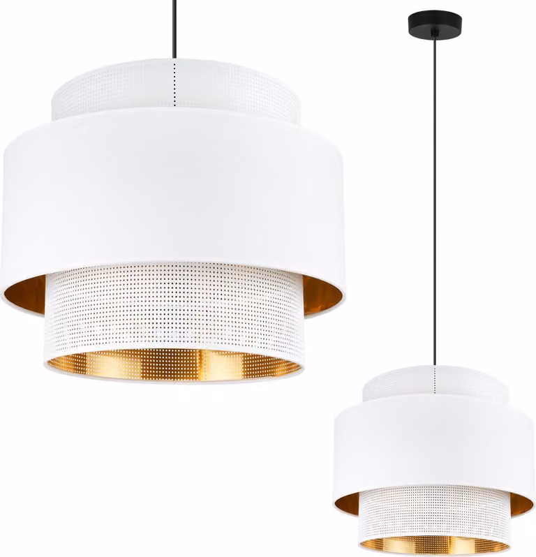 Asti Trio Lampada A Sospensione Oro Bianco 35Cm Maglia