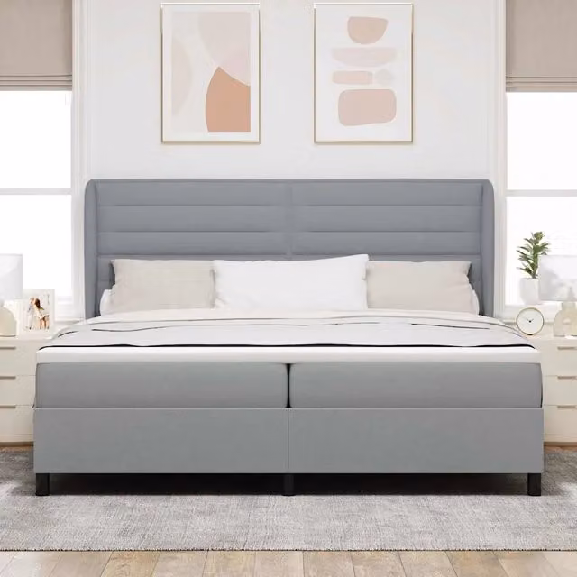 Letto a molle con materasso imbottito vidaXL Grigio, L/P/H: 200 x 200 x 40 cm – 1