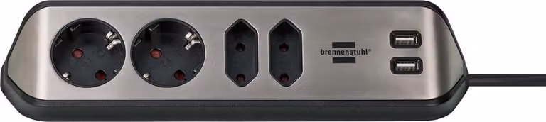 Brennenstuhl 1153590410 Brennenstuhl estilo Eckstedoleiste 4-fach schwarz