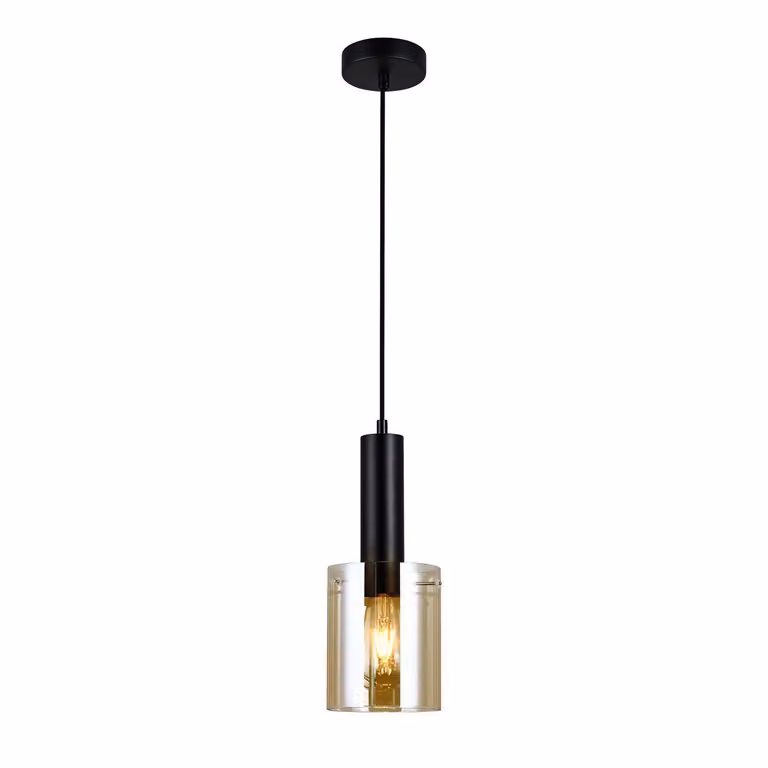 Italux Sardo, lampada a sospensione moderna in nero PND-5581-1-BK+AMB