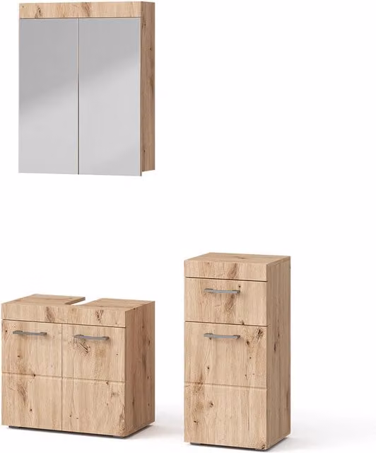Set mobili bagno Luna Quercia Wotan 3 pezzi Vicco