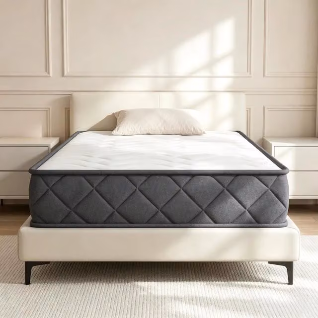 Materasso in Memory Foam REDOM Bianco e Grigio L: 90 cm, P: 190 cm, H: 20 cm