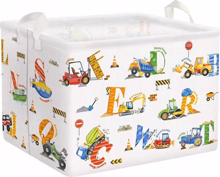 Cestino per bambini 36L pieghevole con motivo alfabetico 40x30x30