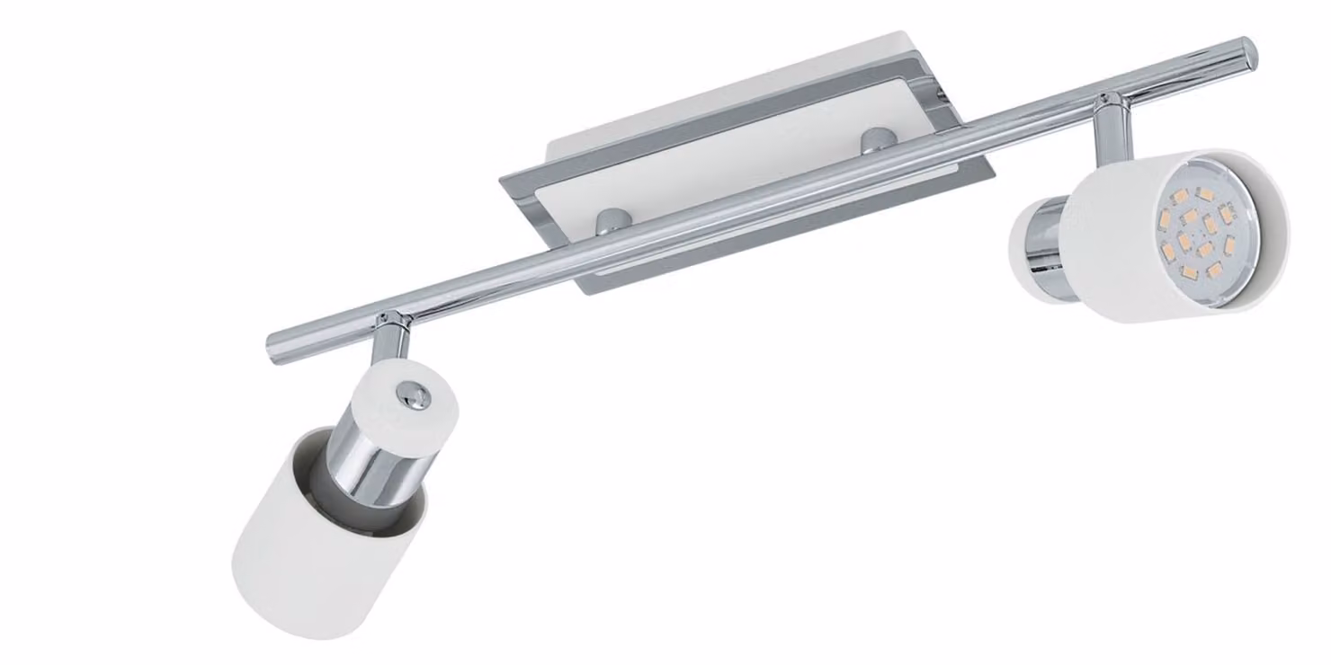 Spot Moderno Davida In Acciaio Cromo 2 Luci Gu10 4,6W Ip20