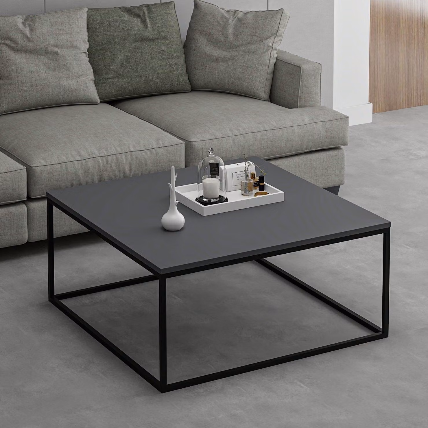Skye Decor, Loni - Antracite, Couchtische, Anthrazit, 90 x 42 x 90 cm