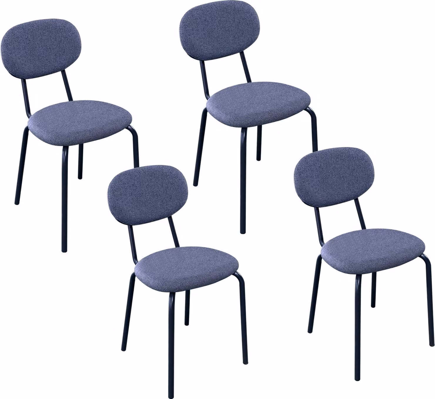 Sedia Anella grigio scuro, set da 4