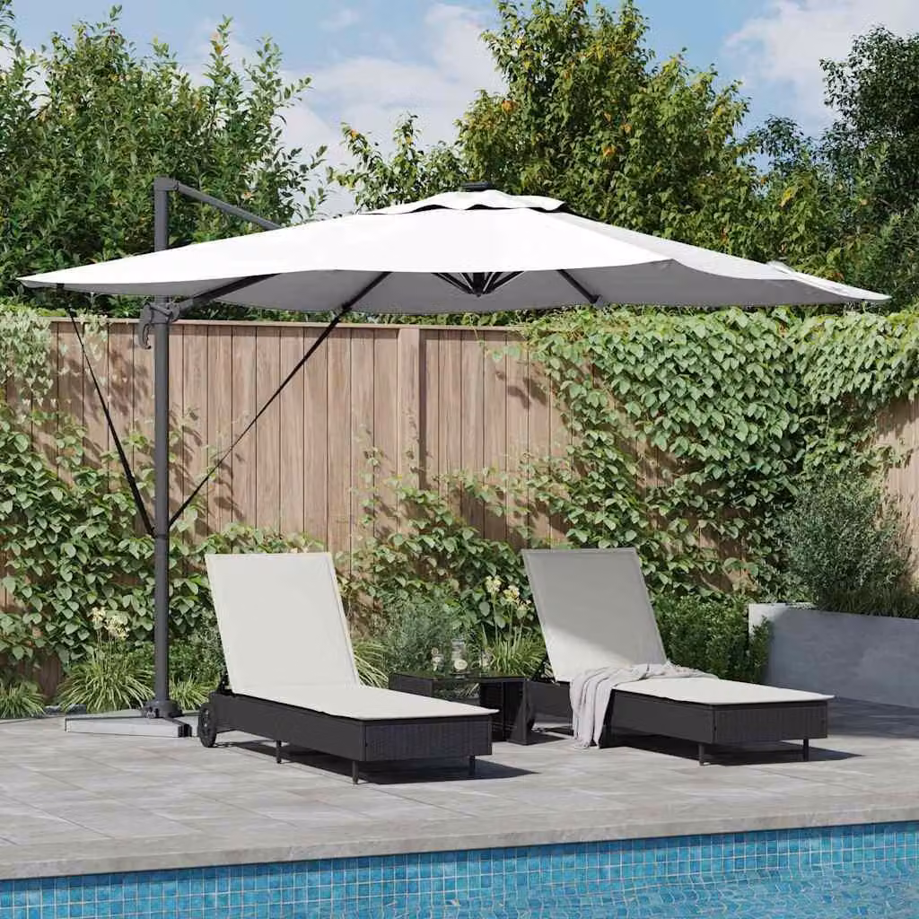 Maison Exclusive - Ombrellone da spiaggia, colore sabbia, dimensioni 286 x 284 x 270 cm, realizzato in alluminio e poliestere