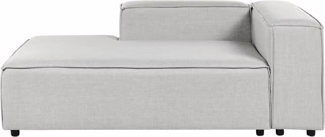 Chaise Lounge lato destro in rivestimento di lino di poliestere grigio soggiorno stile moderno