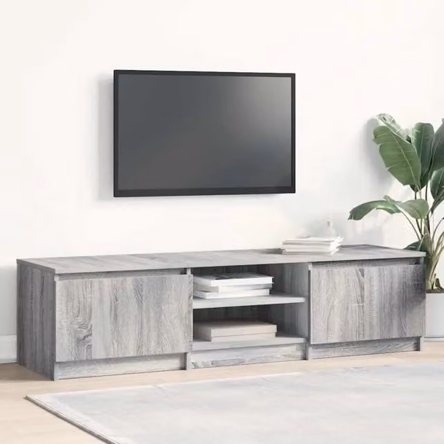 Mobile TV Grigio Sonoma 140x40x35,5 cm in Legno Multistrato