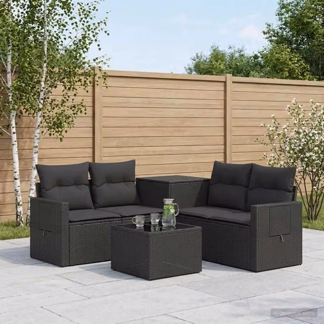 Set di divani 6 pz Nero 55 x 55 x 37 cm 3447445
