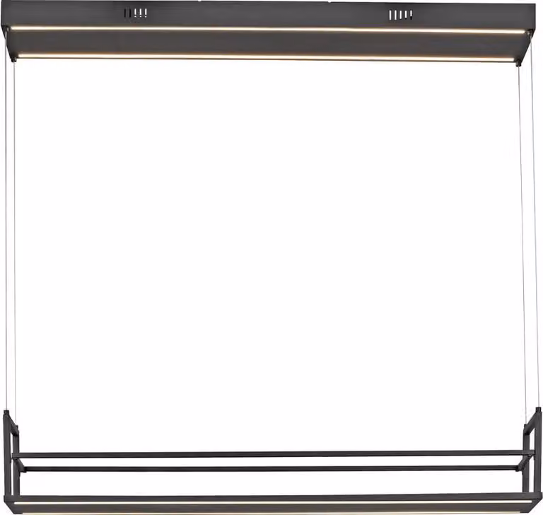 JUST LIGHT SONTURA Lampada a sospensione a LED, bianco caldo, 35 W, doppia, nera, 15248-18