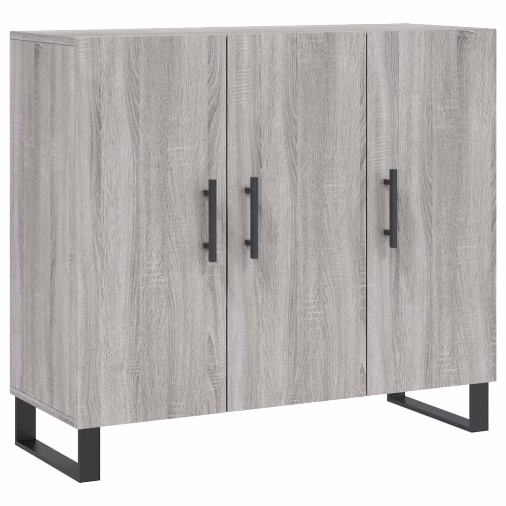 Credenza Grigio Sonoma 90x34x80 cm in Legno Multistrato