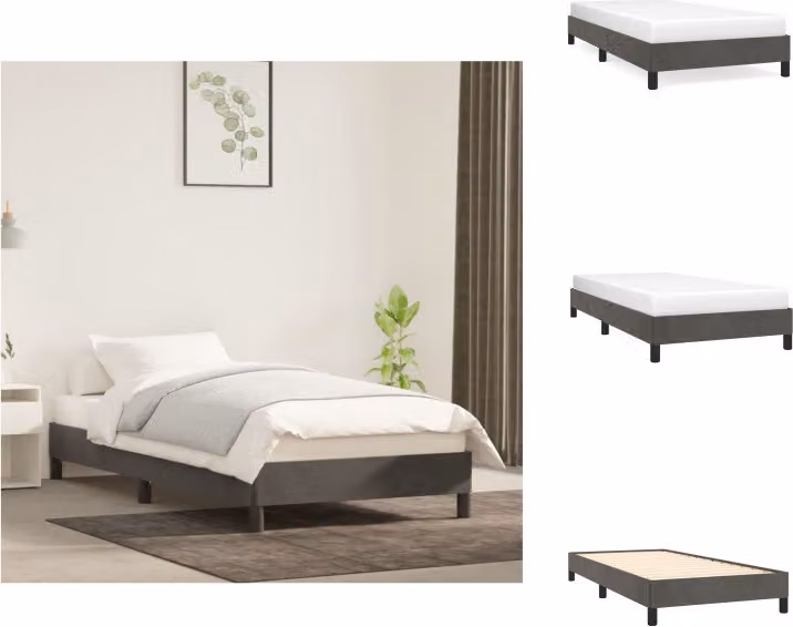 vidaXL Struttura letto grigio scuro 90x200 cm in velluto - Letti e strutture letto