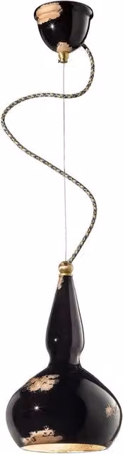 Lampadario Vintage Vague Vintage Ferro E Ceramica Nero 1 Luce E27
