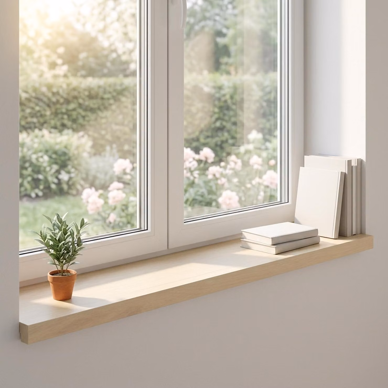 Set di 2 soglie per finestre vidaXL in pietra naturale, colore bianco, L 100 x P 30 x H 2 cm