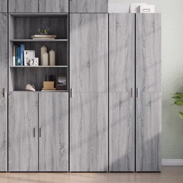 Credenza-Buffet-Armadio da cucina Grigio Sonoma 45x42,5x185 cm in Legno Multistrato 943550