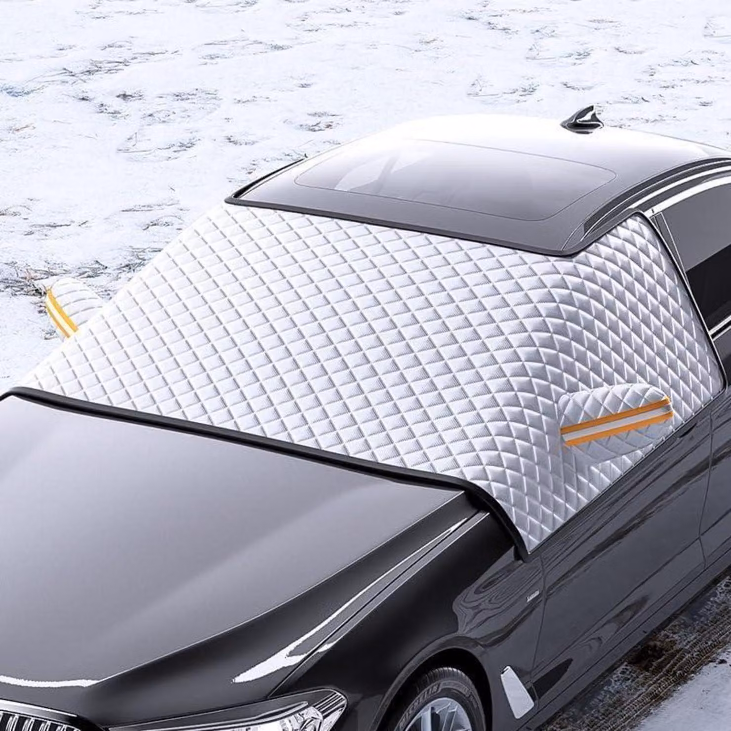 Copertura per parabrezza auto, magnetica, per proteggere da neve e sole, colore argento