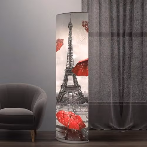 Piantana Moderna Polilux ® Grafica Paris 1 Luce Led 18W 3000K