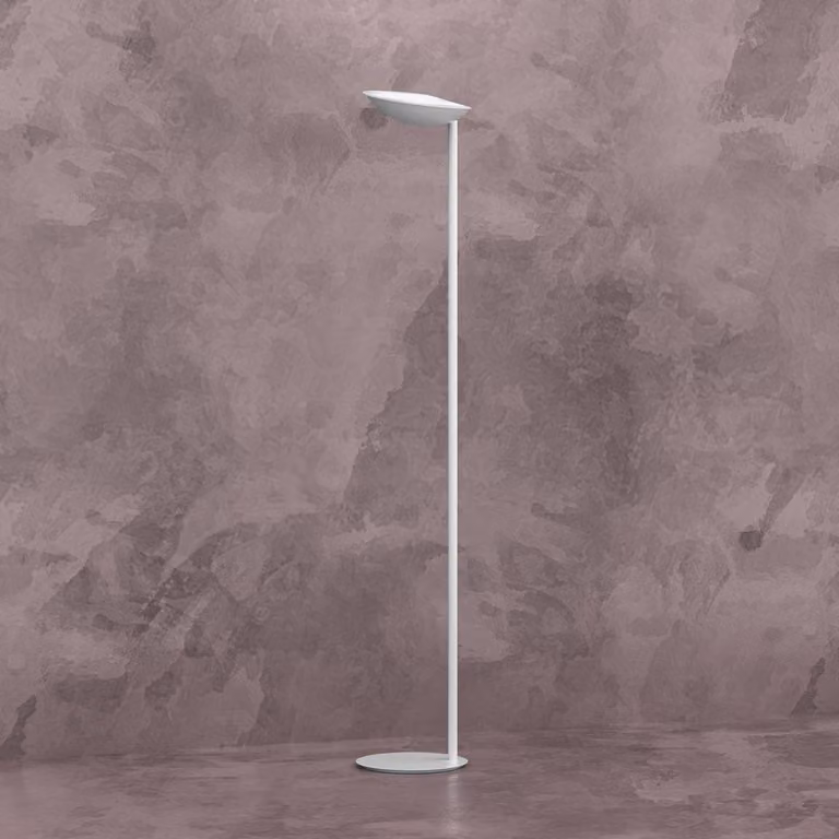 Piantana Contemporanea Mood Metallo Grigio Vetro Bianco 6 Luci Gx53