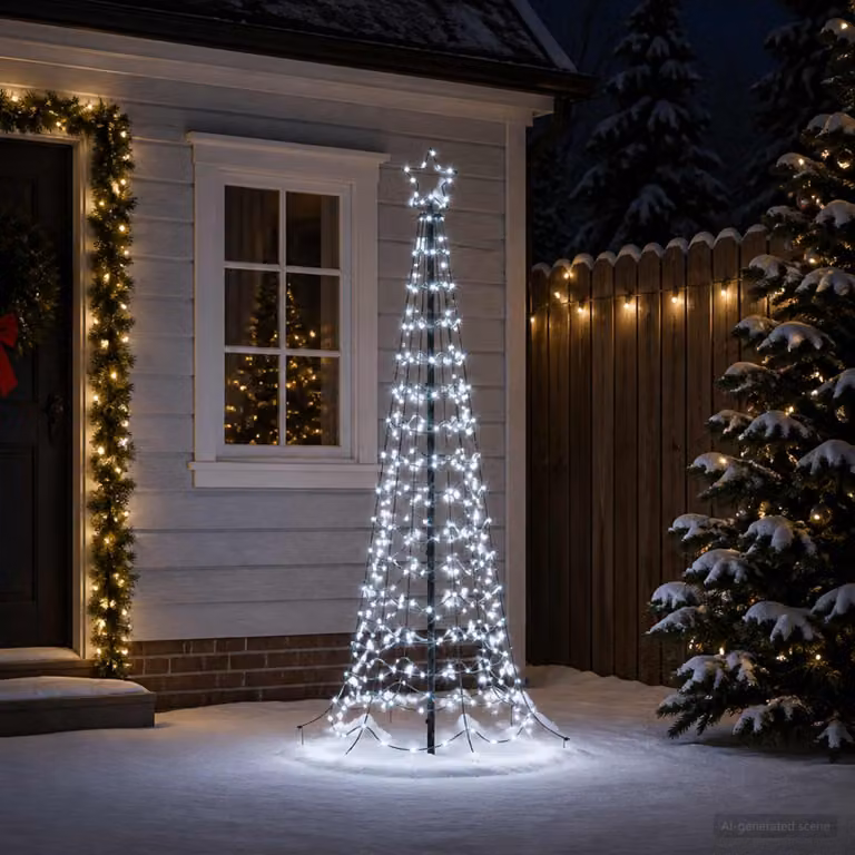 vidaXL Albero di Natale a spirale LED con picchetto EKENAS 180 cm