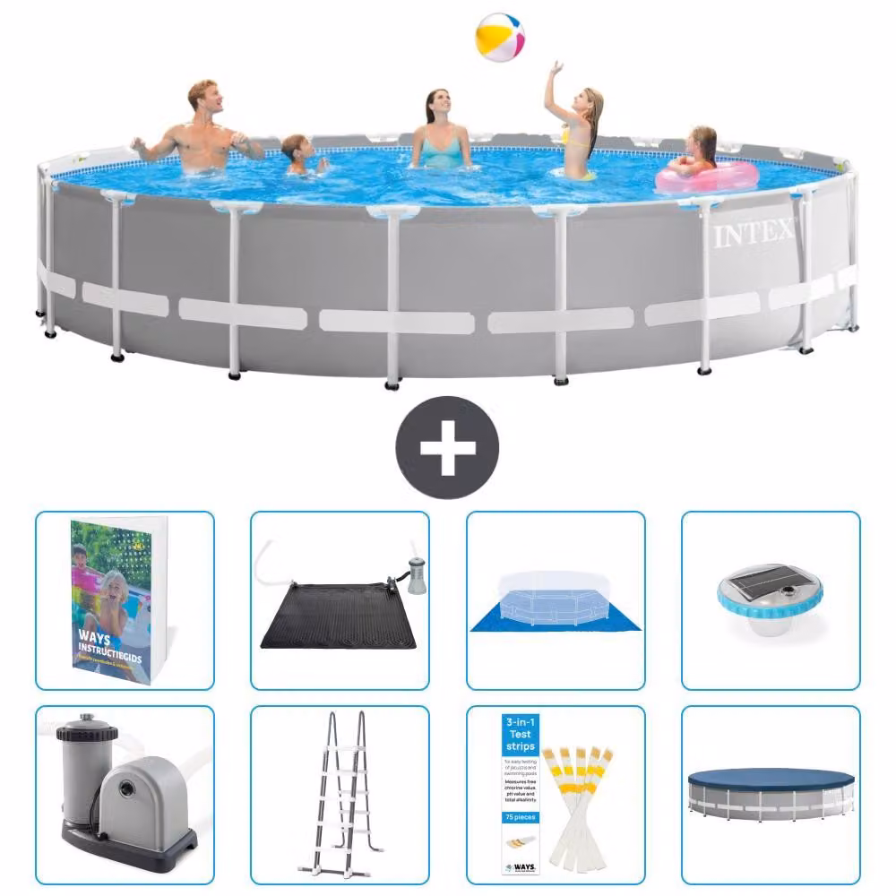 Struttura per piscina a forma di prisma - 610x132 cm - composta da 7 elementi - modello S598