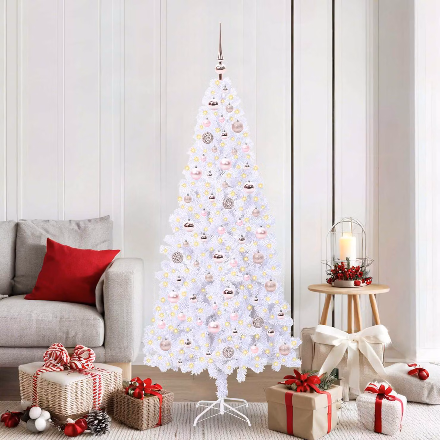 Maison Exclusive - Albero di Natale artificiale bianco 180 cm PVC e acciaio