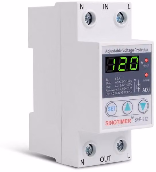 Regolatore di tensione 230V - Protezione da sottotensione 230V - Protezione da sovratensione con voltmetro 63A SVP-912