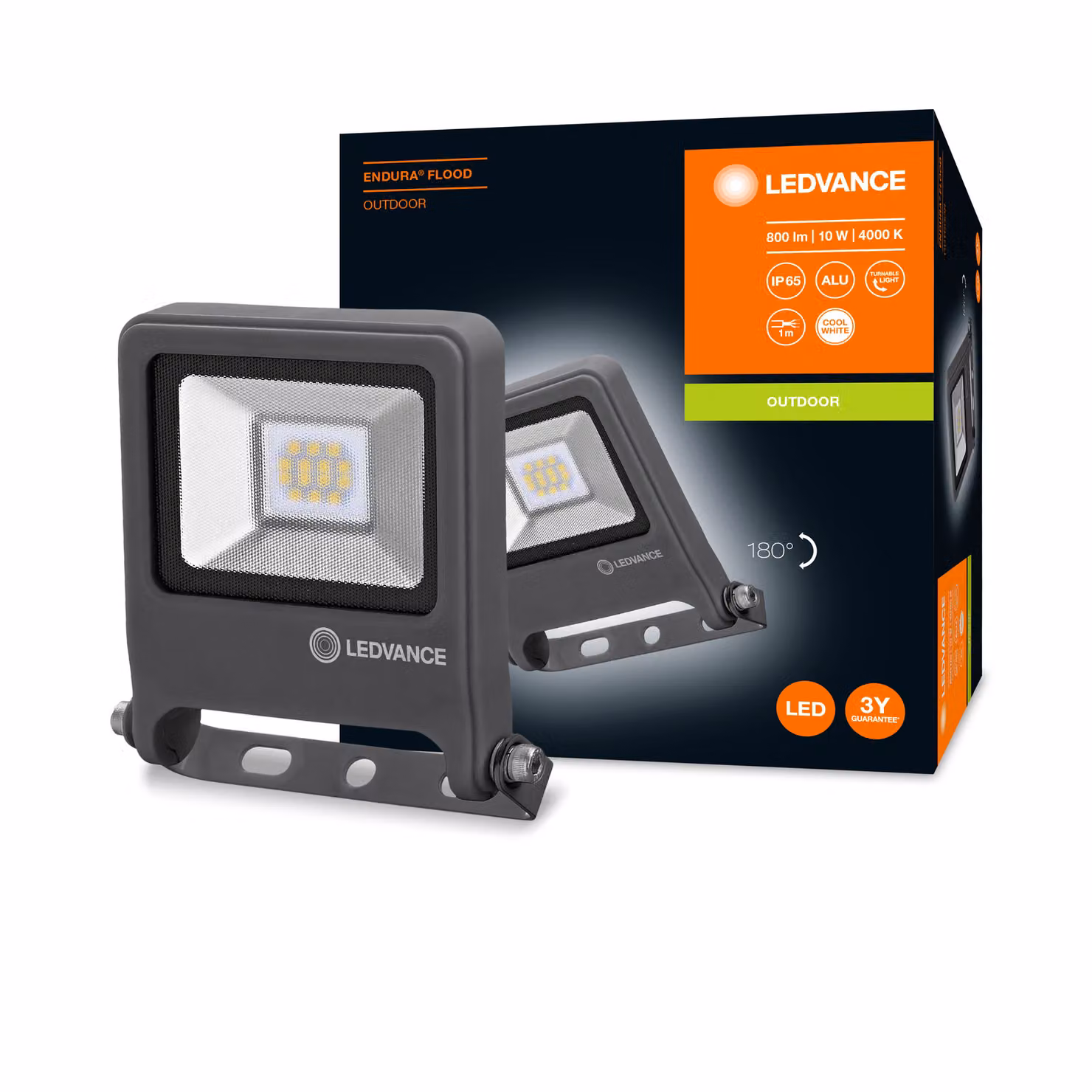 LEDVANCE 4058075206663 LEDVANCE ENDURA FLOOD Außenleuchte grau 10 W